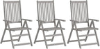 Patio Reclining Chairs,Camp Chair,Barbecue Chairs,Fishing Chairs,Bistro Chair,Coffee Chair,Patio Funiture,for Dining Room,Living Room,Study Room,Garden,3 pcs with Cushions Solid Acacia Wood