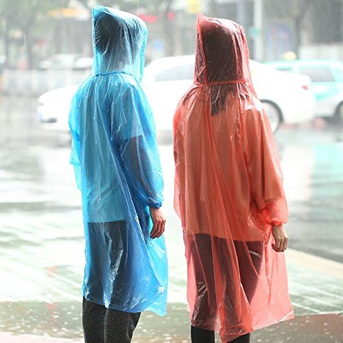 Disney Disposable Rain Poncho, 200 Waterproof Plastic Ponchos for Adults, Bulk with Hood Drawstring, One Time Use Emergency, Concert Hiking Camping