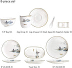 GaRcan Dinner Setspottery Tableware,8 Pieces Landscapeing Porcelain Dinnerware Set Ceramic Plate Combination Sets Dinner Plate Dessert