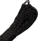 Paracord Planet – Fluorescent 1.75mm Reflective Guyline 95 Paracord Tent Rope Camping Parachute Cord – Black – 65ft