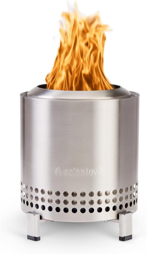 Solo Stove Mesa XL, 7 Inch Tabletop Fire Pit with Stand - Smokeless, Stainless Steel Fire Pit for Camping, Outdoor & Patio- Wood Burning or Pellet Fueled Portable Bonfire, 2.3lbs, Stainless Steel