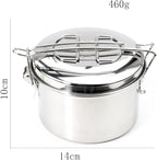 JSEIAJB Stainless Steel Lunch Box Outdoor Cooking Pots Foldable Handle Camping Cookware Bento Food Container Picnic Tableware