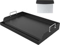 YACONA 25＂×16＂ Nonstick Universal Griddle for Gas Grill, Muti-Purpose Cooking Cast Iron Griddle with Grease Groove, Pre-Seasoned Flat Top Plate Insert for Camping, Tailgating, Parties