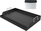 YACONA 25＂×16＂ Nonstick Universal Griddle for Gas Grill, Muti-Purpose Cooking Cast Iron Griddle with Grease Groove, Pre-Seasoned Flat Top Plate Insert for Camping, Tailgating, Parties
