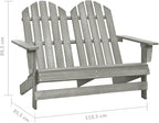 2-Seater Patio Adirondack Chair,Outdoor Chairs,Leisure Chair,Reception Chair,Garden Chair,Decorative Chair,Camping Chair,Conversation Chair,for Patio,Balcony,Party,Solid Wood Fir Gray