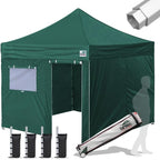 Eurmax USA Professional Pop up Canopy Wedding Party Tent Instant Outdoor Gazebo with Side Walls Aluminum Frame Commercial Grade Bonus Roller Bag(Forest Green)