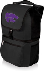 PICNIC TIME NCAA Kansas State Wildcats Zuma Backpack Cooler - Soft Cooler Backpack - Lunch Cooler, (Black)