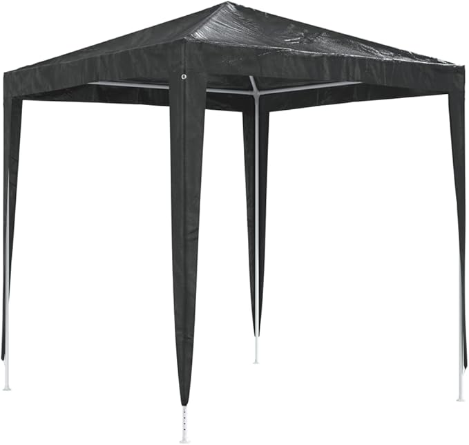 6.6ft x 6.6ft Anthracite Party Tent with Steel Frame, Polyethylene Shelter for Outdoor Events, Water-Resistant and Easy Setup for Garden Terrace Gatherings