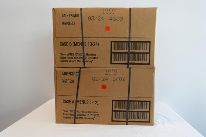 Food Dude 82nd Military MRE Surplus - 2025 Inspection - US MRE Meals Ready to Eat Military with Heater Packs - 4 Pack of Meals Bulk w/ 1250 Calories per - 4 Food Packs
