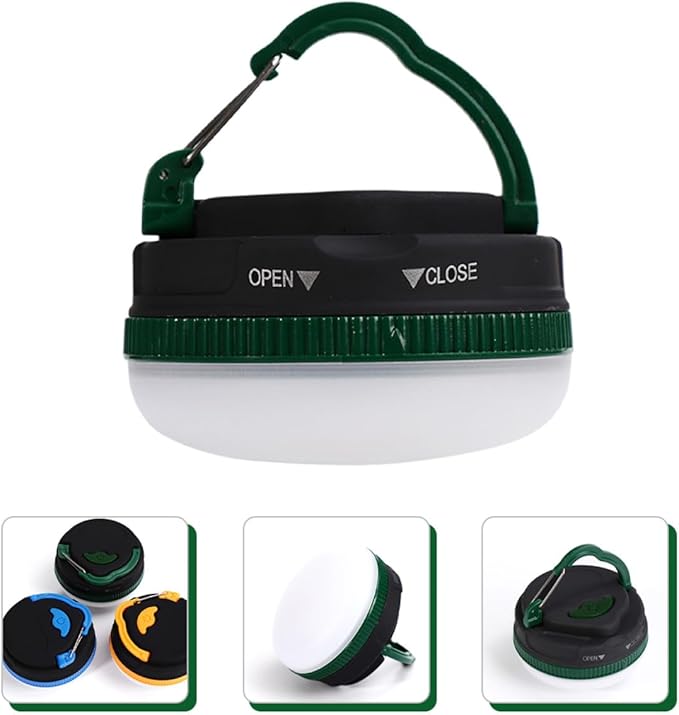 Battery Operated LED Camping Lantern Tent Hanging Light Portable Green Emergency Outdoor Lantern for Hiking and Backpacking