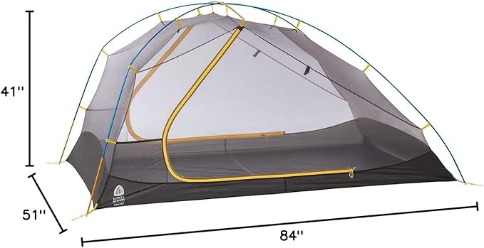 Sierra Designs Meteor Lite Ultralight Shelter, Freestanding Lightweight Backpacking & Camping Tent, 2 Doors, Stargazer Rain Fly, Aluminum Poles (Two or Three Person)