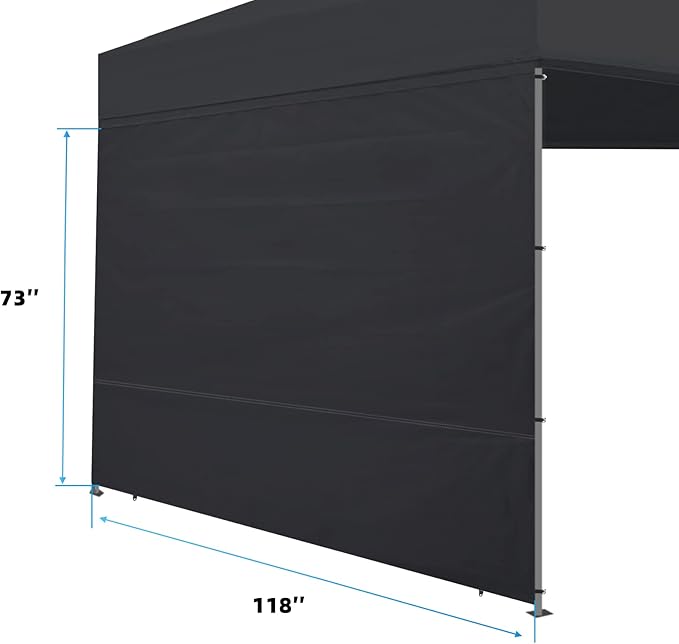 Joramoy Instant Canopy SunWall Sidewalls 10x10 for Pop Up Canopy, Walls for Outdoor Canopies, 1 Pack Sidewall Only (Black)