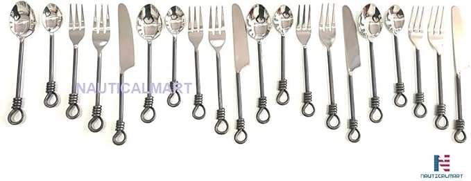 Twist and Shout Stainless Steel Flatware Set Service for Persion Modern Silverware Utensils Set Kitchen Restaurant, Wedding, Party Dinnerware Accessories (3 Set)