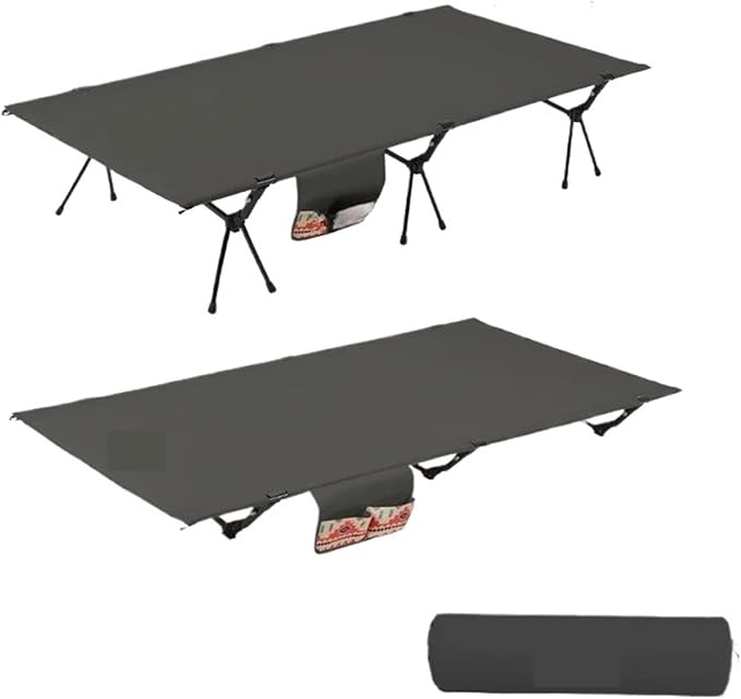 Folding Camping Cot Camping Bed Aluminum Alloy Folding Ultra-Light Lightweight Outdoor Camping Tent Break 4/3pcs Rods(90cm Balck A)