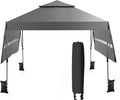 HAPPYGRILL Pop Up Canopy with Dual Awnings 10x17.6 FT, Outdoor Gazebo Shelter with Portable Wheeled Carrying Bag, Easy Setup Instant Tent for Patio Camping Picnic (Grey)