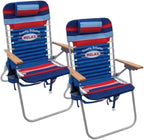 Tommy Bahama Hi-Boy 17" Seat Height 4-Position Lace-Up Suspension Folding Beach Backpack Chair