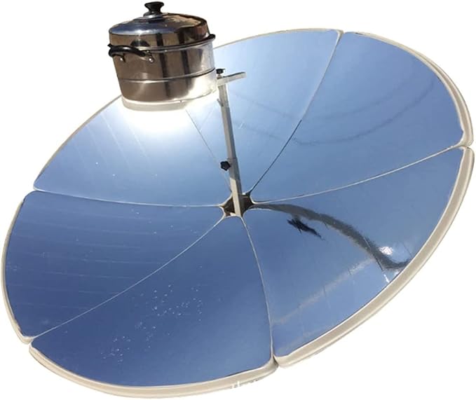 Concentrated Solar Cooker 1800W Portable Parabolic Solar Cooker Foldable Solar Grill Outdoor Stove for Outdoor Camping Cooking Grilling Barbecue, Diameter 59"