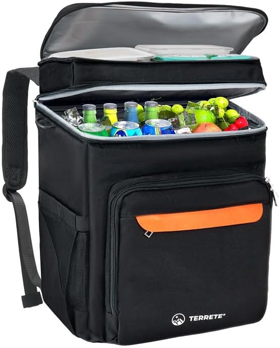 Backpack Cooler Leakproof 30 Cans, Double Deck Insulated Cooler Backpack for Men & Women, Lightweight Insulated Backpack for Travel, Camping, Beach