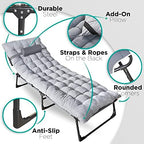ZONETECH Folding Cot & Pad Mattress 4 Position Adjustable Portable, Premium Quality for Adult and Kids-Perfect for Camping, Travel, Patio, Beach, Indoor & Outdoor Activity (4-Pack)