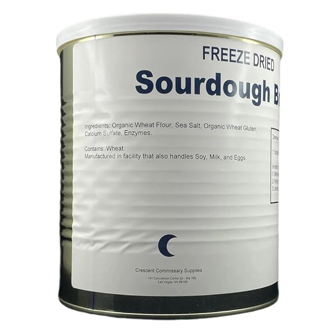 Freeze-Dried Sourdough or Fermented dough Bread 12 Oz Per Can Long Shelf Life, Lightweight Survival Food for Emergency, Camping and Hiking Easy Prep Meals 25+ Year Shelf Life Made in USA