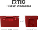RTIC Ultra-Tough Cooler Hard Insulated Portable Ice Chest Box for Beach, Drink, Beverage, Camping, Picnic, Fishing, Boat, Barbecue