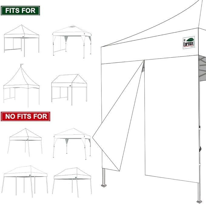 Eurmax USA Instant Canopy SunWall Canopy Middle Zipper Wall for Easy Entry and Exit Sidewall for Pop Up Canopy Tent,1 Pack Sidewall Only (10Ft×5.6Ft,Forest Green)