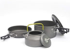 Camping Backpack Tableware Outdoor Cookware Pot Picnic Canteen Survival Hiking Military Boiler Frying Teapot Set Kettle yubin1993