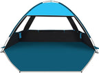 COMMOUDS Beach Tent Sun Shade for 3/4/6/8 Person, UPF 50+ Beach Sun Shelter Canopy Tent, Lightweight, Easy Set Up and Carry