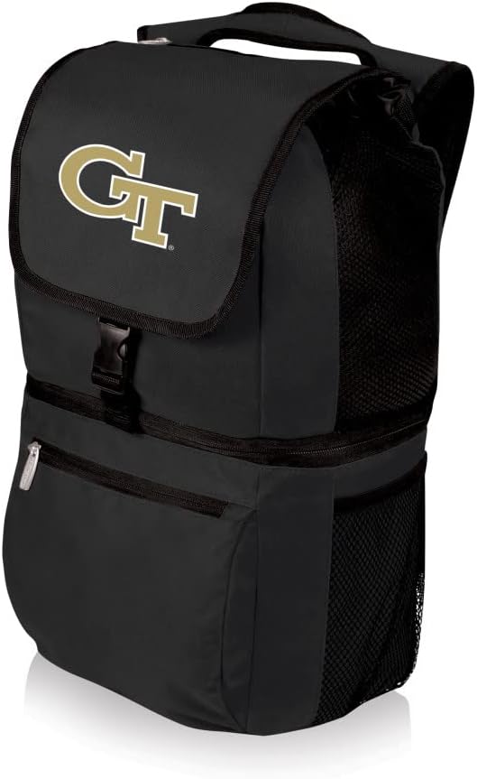 PICNIC TIME NCAA Georgia Tech Yellow Jackets Zuma Backpack Cooler - Soft Cooler Backpack - Lunch Cooler, (Black)