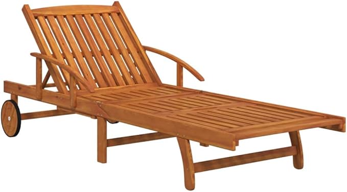 2 Piece Sunlounger Set with Table Solid Wood Acaciacamping Chairs Tanning Chair Patio Chairs Outdoor Lounge chairsSuitable for Gardens, courtyards
