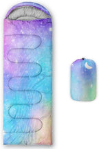 Datura home Kids Sleeping Bag for Girls,Galaxy Glitter Star -Lightweight Warm Outdoor Indoor-Waterproof Cold Weather Resistant Sleeping Bag for Camping Hiking(Galaxy 32"*90")