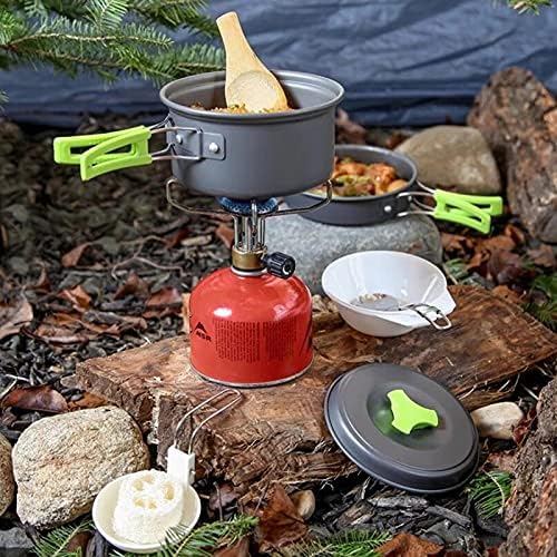 Portable Camping Tableware Cooking Set Outdoor Cookware Pan Pot Bowl Spoon Utensils for Hiking Picnic Travel Wild Campismo(Color:D)