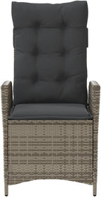 Reclining Patio Chair with Cushions Gray Poly Rattan Porch Chairs Camping Chairs Patio Chairs Living Room Chairs for Dining Patio Bedroom Outdoor