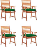 Patio Dining Chairs ,Bistro Chair,Camping Chair,Armchair,Outdoor Chairs,Beach Chair,Fishing Chairs,Barbecue Chairs,for Deck, poolside,Camping,Beach,Campsite,4 pcs with Cushions Solid Acacia Wood