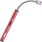 VEHHE Lighter, Rechargeable Candle Lighter Camping Lighters with Safety Switch Flexible Neck LED Battery Display, Arc Long Lighters for Candle Cooking BBQs Fireworks