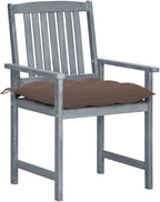 Patio Chairs with Cushions 8 pcs,Outdoor Chairs,Club Chairs,Decorative Chair,Camping Chair,Camping Chair,Reception Chair,Bistro Chair,for Patio,Balcony,Party, Solid Acacia Wood Gray