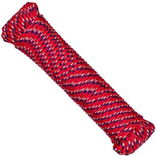 SteadMax 200 ft Poly Rope, Diamond Braided 3/16 inch Rope for Outdoors, General Purpose Rope Utility Cord, Ideal for Sports, Tents, Hammocks, Halters, Harnesses, Awnings (2 Pack, 100ft Each)