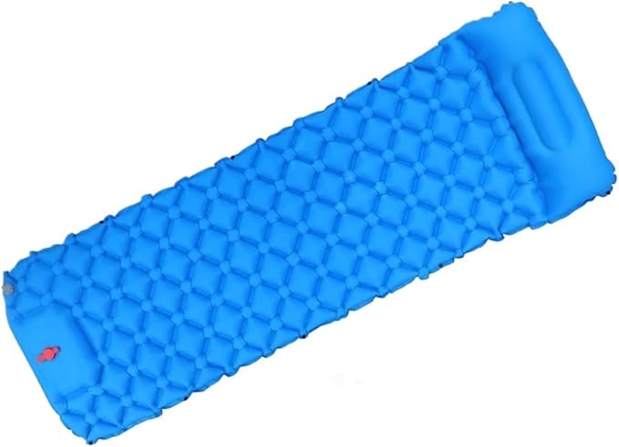 Inflatable Camping Mats Air Mattress with Pillow, Self-Inflating Sleeping Pad, Portable Outdoor Tourist Mat for Hiking Climbing Backpacking Tent(Blue)
