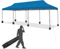 EROMMY 10x30 Pop Up Canopy Tent, Commercial Instant Canopy Heavy Duty with Roller Bag, 8 Sand Bags, 8 Wind Ropes & Ground Nails, Outdoor Canopies for Events, Parties and Camping, Blue