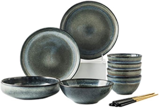 Dinner Plate Nordic Dinner Set Ceramic Bowl and Plates Household Klin Glazed Dishes Wholesale Tableware Set/Set Meal20 (Set Meal12)