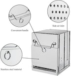 Foldable Camping Wood Burning Stove with Grill, Camp Stove Collapsible Backpacking Survival Stove Stainless Steel Campfire Stove for Outdoor Cooking Picnic Hiking BBQ (Sliver-Large)