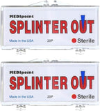 Splinter Out Splinter Remover 20 Count (Pack of 2) | Fast, Painless Splinter Removal | Essential First Aid for Home, Work, Travel & Camping | Ideal for Hiking, Woodworking, Gardening & Outdoors