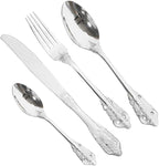Silverware Flatware Cutlery Set， 4/16/24/32/40/48-piece Palace Tableware Set Retro Embossed Tableware Creative Golden Tableware Knife， Fork and Spoon Set，Silver-12Set-48Pcs