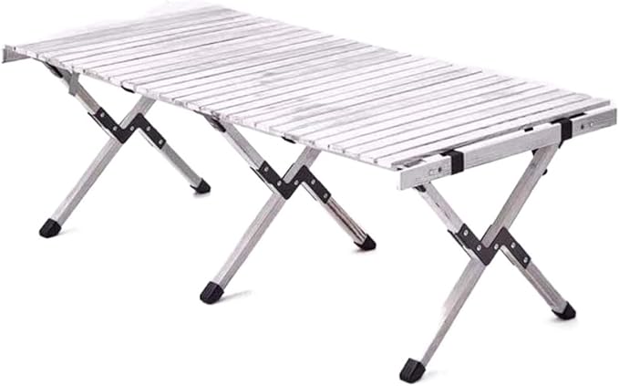 Folding Dining Table Outdoor Picnic Barbecue Tours Tableware Table for Camping Folding Egg Roll Table Portable Foldable Wood Table (Color : 60x60x43CM-02)