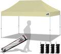 Eurmax USA 10'x15' Pop Up Canopy Tent Commercial Instant Canopies with Heavy Duty Roller Bag,Bonus 4 Sand Weights Bags (Beige)
