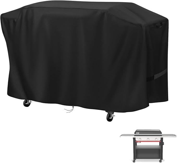 Grill Cover for Weber 28" Griddle, 55inch Outdoor Grill Cover Waterproof for 3 Burner Gas Griddle and Flat Top BBQ Grill-55 L x 20" W x 34" H