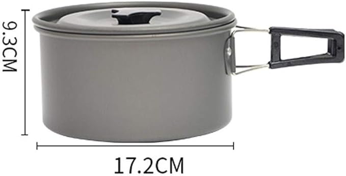 Camping Backpack Tableware Outdoor Cookware Pot Picnic Canteen Survival Hiking Military Boiler Frying Teapot Set Kettle yubin1993