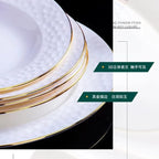 Tableware Set,36 Heads Ceramic Dinner Dish Rice Bowl Soup Bowl Salad Noodles Bowl Plate Dinnerware Set Tableware