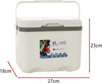 Cooler Box Ice Box 6L Personal with Handle for Freeze/Hot Food Ice Chest Small Insulated Box for Beach Camping Stall Outdoor