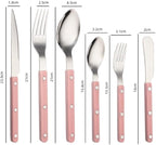 Cutlery Set Pieces Service Stainless Steel Titanium Flatware,Silverware Flatware Cutlery Set， 6/24/36/48 Piece Tableware Steak Knife， Fork Spoon Butter Knife Dessert Spoon ABS Rivet Handle